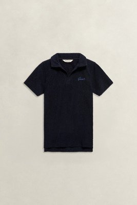 Gant Kids Revere Collar Towelling Polo   Navy   122