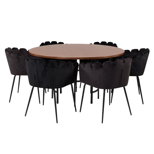 Furniture/Fashion Spisegruppe furniture/fashion Copenhagen med 6 Sorte Limhamn Stoler GR19332