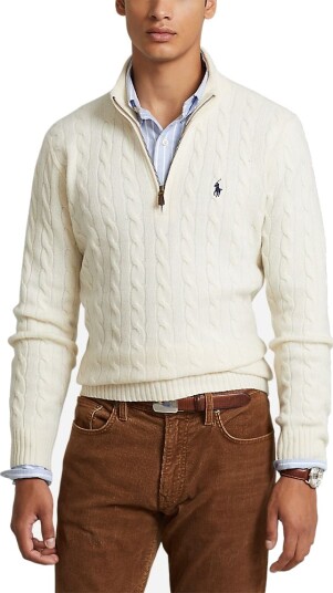 Ralph Lauren Cable Knit Wool Cashmere Sweater - Andover Cream M Ralph Lauren Cable Knit Wool Cashmere Sweater - Andover Cream M
