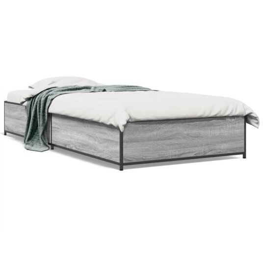  Sengeramme grå sonoma 100x200 cm konstruert tre og metall 8721012986350