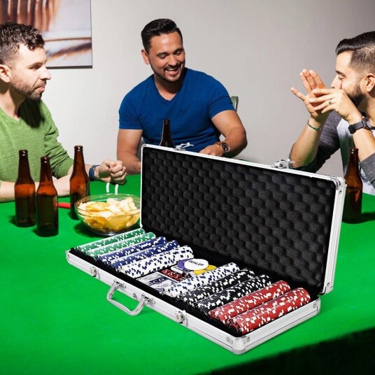 Pokersett med Veske Sjetonger og Blackjackduk Pokersett med Veske Sjetonger og Blackjackduk