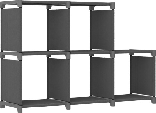 vidaXL Displayhylle med 5 kuber gr? 103x30x72,5 cm stoff vidaXL Displayhylle med 5 kuber gr? 103x30x72,5 cm stoff