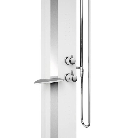 Novellini Line 2 Dusjpanel Hvit Matt/Sølv
