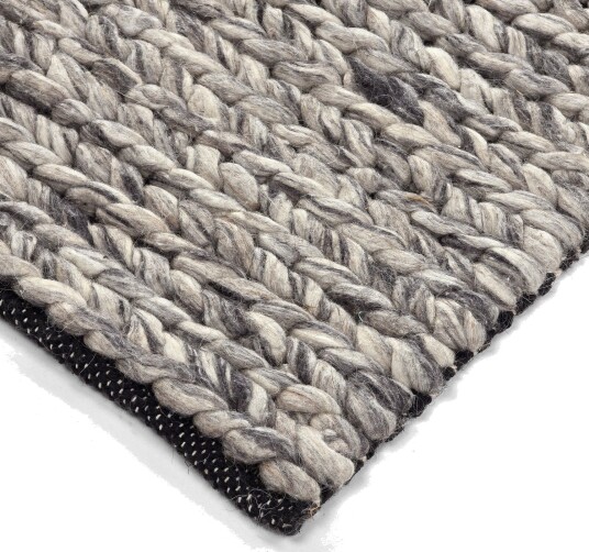 Ullteppe Talvia Braided Wool mørkegrå Størrelse: 160 x 230 cm