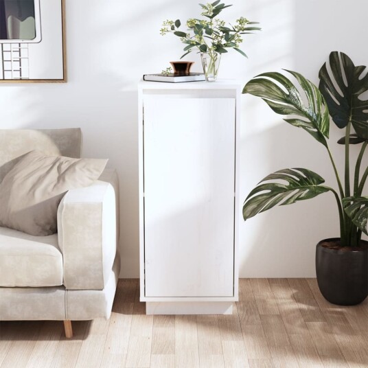 vidaXL Skjenk hvit 31,5x34x75 cm heltre furu vidaXL Skjenk hvit 31,5x34x75 cm heltre furu