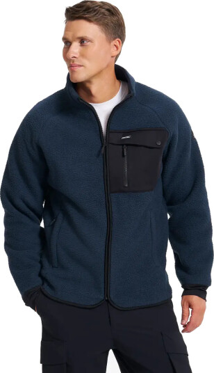RevolutionRace Sherpa Full zip Fleece Jacket Herre Deep Navy Størrelse:M Herre > Overdeler > Fleece & midlayers