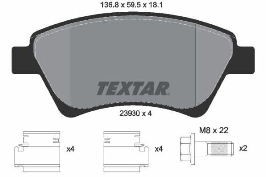 Bremseklosser TEXTAR 2393001 Bremseklosser TEXTAR 2393001