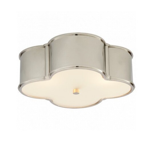 Basil 17" Flush Mount Polished Nickel