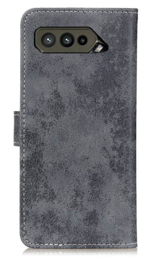 INCOVER Asus ROG Phone 5 Vintage Leather Flip Deksel med Lommebok - Grå