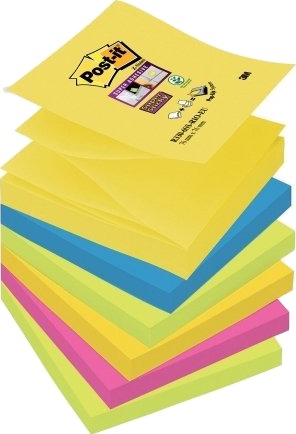 Post It Super Sticky Z Notes Carnival Collection 76 Mm X 76 Mm Pakke A 6 Stk