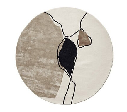 Abstract teppe rund ivory