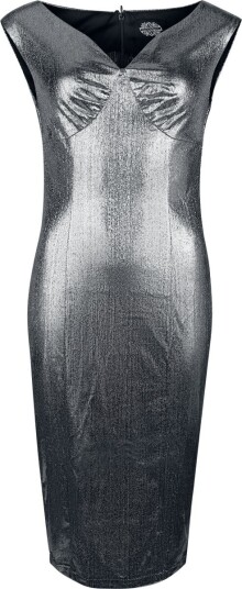 H&R London  Rockabilly Middellang kjole XS til XXL Damer sølvfarget