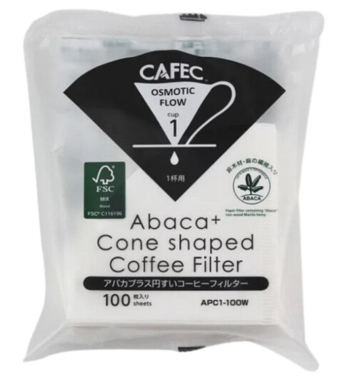 Cafec Abaca+ Cone Filter paper - Cup 1 (1-2 cups)