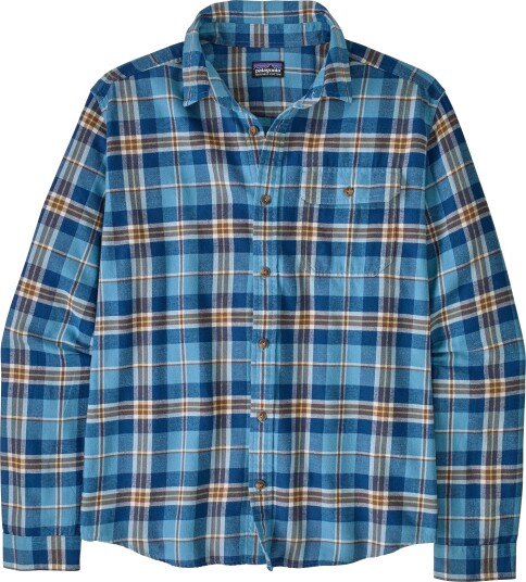 Patagonia L/S LW Fjord Flannel Shirt Herre Pshb/Prime Shore Blue XL