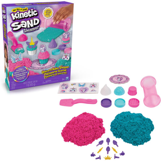 Kinetic Sand Cupcake Kit med magisk sand enhjørningtema Kinetic Sand Cupcake Kit med magisk sand enhjørningtema