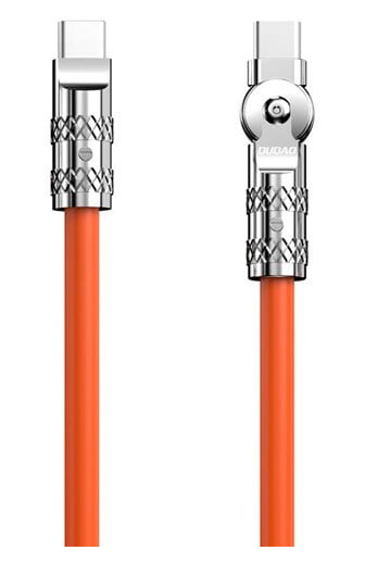 Dudao USB-kabel med USB-C til vinklet USB-C 120W 1m - Oransje
