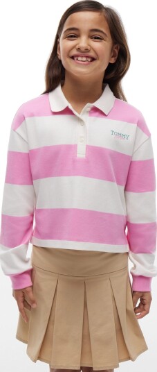 Tommy Hilfiger Rugby Stripe Polo Ls Pink 46