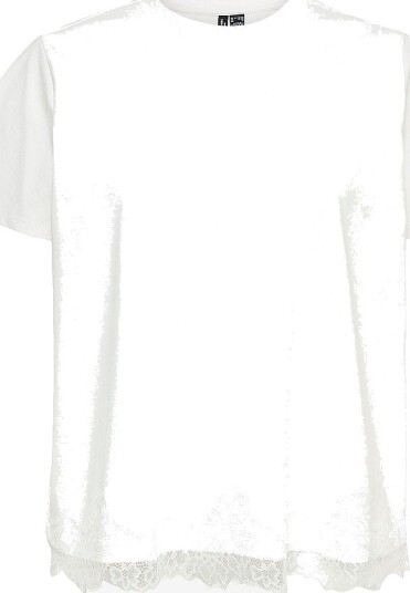 Vero Moda Curve   Topp Vmcsara Mette Lace Ss Jrs Cur   Hvit