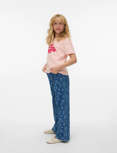 Vero Moda Girl Vmtessa Hr Wide Flower Dnm J Ra380 Girl Blue 128