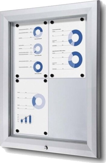 Oppbevaringsskap, Twinco Twin, 760X600mm Med Whiteboardtavle, Aluminium/Grå Oppbevaringsskap, Twinco Twin, 760X600mm Med Whiteboardtavle, Aluminium/Grå