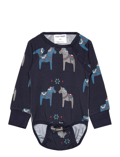 Geggamoja Bamboo Body L.s Beige Panda - Navy - 50/56