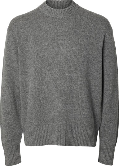Selected Slmcalle Cashmere Blend Crew Grey S