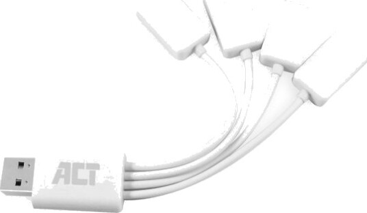Act Ac6210 Interface Hub Usb 3.2 Gen 1 3.1 Gen 1 Type-A 480 Mbit/S Hvit Ac6210
