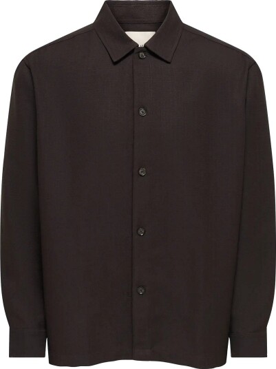 ONLY & SONS Onshansi Ario Ls Shirt Rlx COFFEE BEAN L