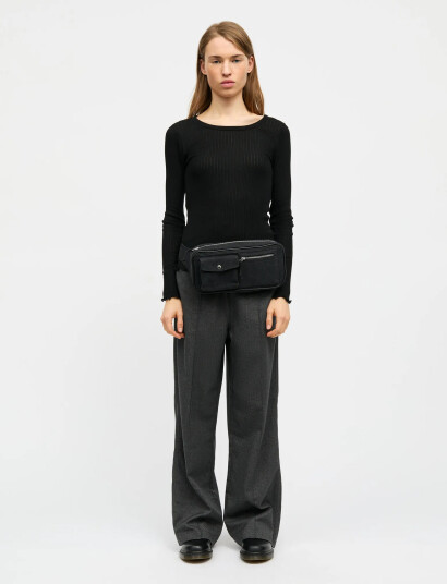 Mads Nørgaard Pointella Troja Tee Ls Fav - Black - XL
