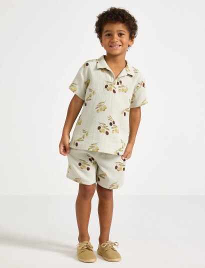 Lindex Shorts In Cotton Gauze Green 128/134