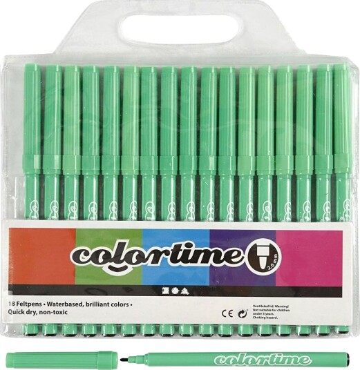 Creativ Company Colortime Tusjer Lysegrønn 18 Stk
