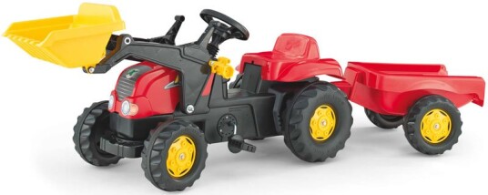 Rolly Toys RollyKid-X Traktor m/ skuff og henger Rød