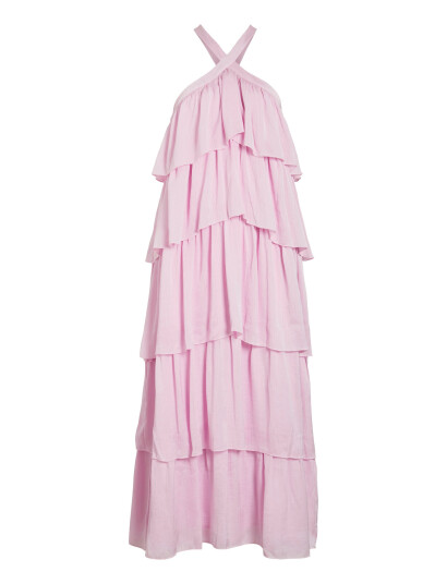 Vila Vifiluka H/N S/L Ankle Dress/Dc/R/Bfs - Pink - 40