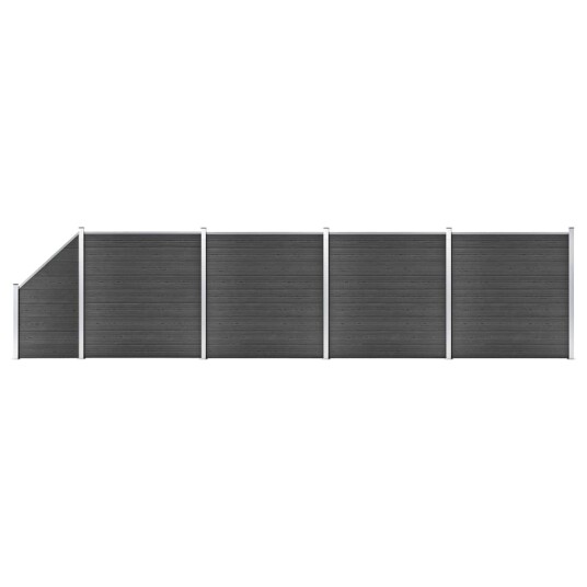 vidaXL Gjerdepanelsett WPC 792x105 186 cm svart vidaXL Gjerdepanelsett WPC 792x105 186 cm svart