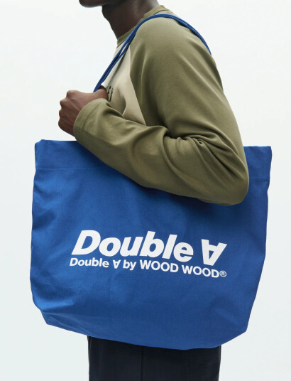 WOOD WOOD Wwconner Italic Tote Bag 25306   Blue   ONE SIZE