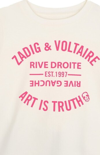 Zadig & Voltaire T skjorte Off White m. Trykk Zadig & Voltaire 10 år (140) T skjorte Hvit