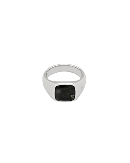 Tom Wood Kay Ring Black Larvikite Ring 50