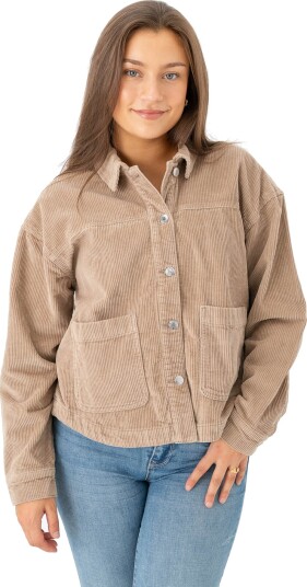 Vero Moda Jamie Long Sleeve Corduroy Shacket Beige S