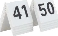 Bordskilt Securit Nr 41 50 5X4x5 Cm Akryl Hvid,6 Ps X 10 Stk/Pk