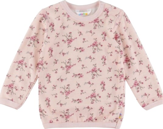 Joha Genser Ull Lyserød m. Blomster Joha 80 Genser Rosa