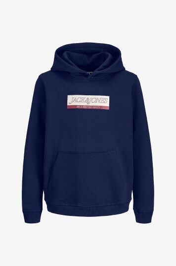 Jack & Jones Junior Hettegenser jorinWood Block Branding Sweat Blå