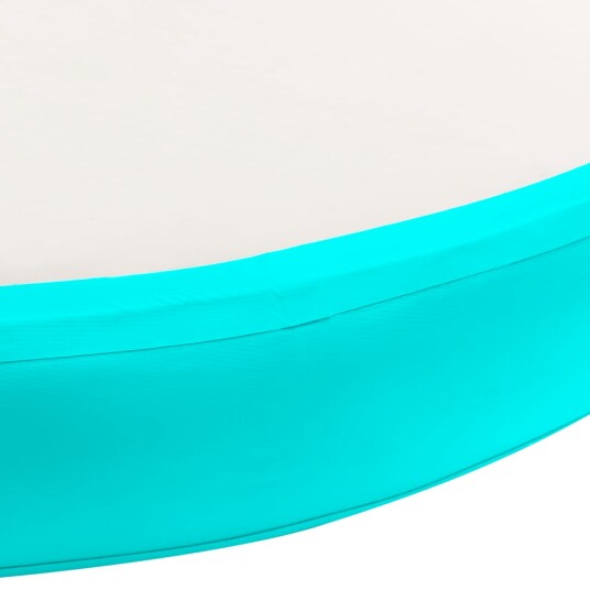 Oppblåsbar gymnastikkmatte med pumpe 100x100x10 cm PVC grønn