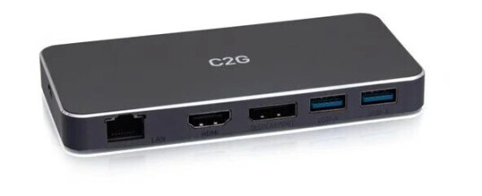 C2G USB-C 7-in-1 Dual Display MST Docking Station with HDMI DisplayPort Ethernet USB and Power Delivery up to 100W - 4K 60Hz - docking station - USB-C - HDMI DP - 1GbE