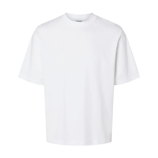 Selected Slhlooseoscar Ss O-Neck Tee Noos - White - S
