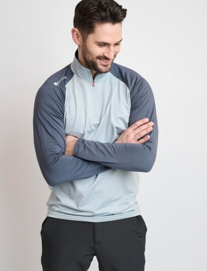BACKTEE Mens Zipneck Baselayer Grey XL BACKTEE Mens Zipneck Baselayer Grey XL