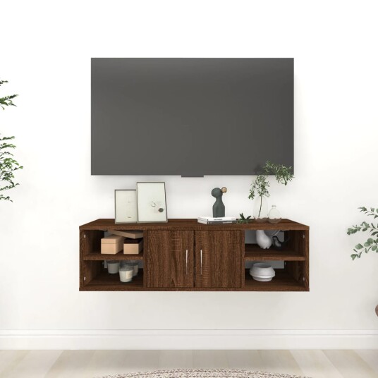 Vegghylle brun eik 102x30x29 cm konstruert tre 8720845693961