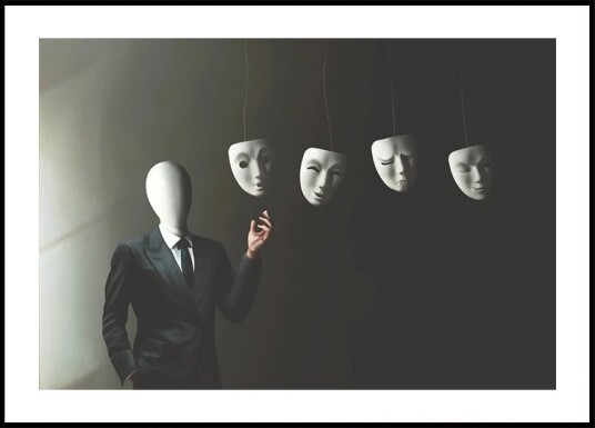 Multiple Identities Mask and Persona Concept Plakat Plakat / 100x150cm