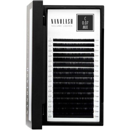 Sett med falske øyenvipper Nanolash VOLUME LASHES Forlengelser 6-13 mm Sett med falske øyenvipper Nanolash VOLUME LASHES Forlengelser 6-13 mm
