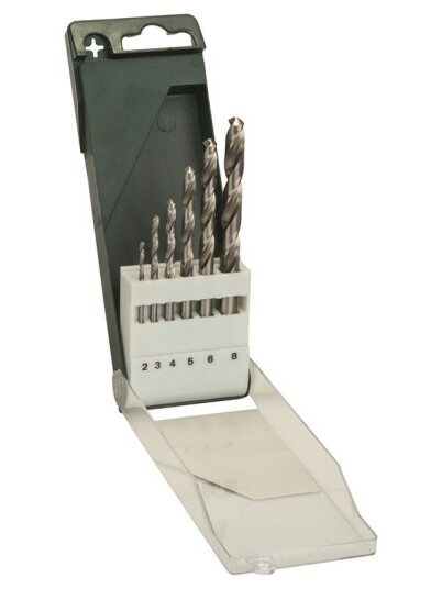 Bosch 6 delers metallbor sett HSS G DIN 338 2,0; 3,0; 4,0; 5,0; 6,0; 8,0 mm
