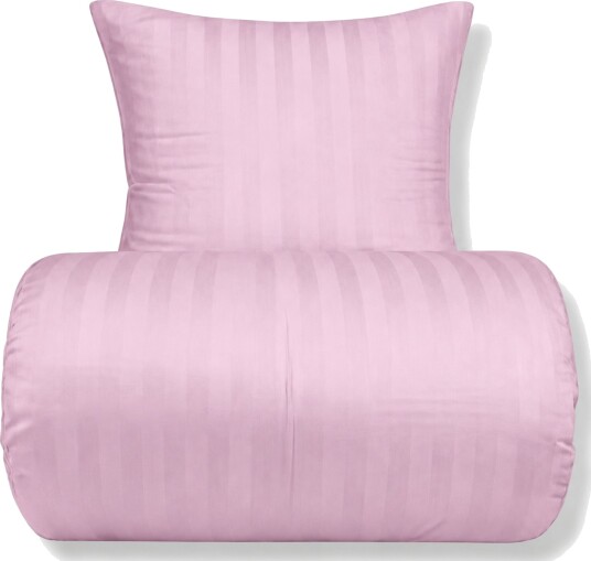 Bambussengetøy 100 % bambus Rosa jacquardvevd striper